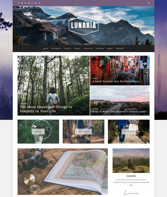 lunaria travel wordpress theme