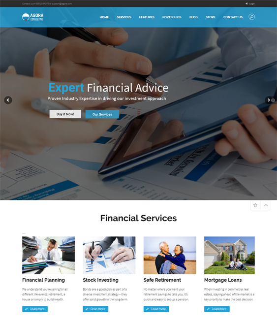 agora finance-wordpress-theme