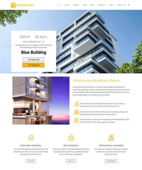construction company building contractor wordpress themes