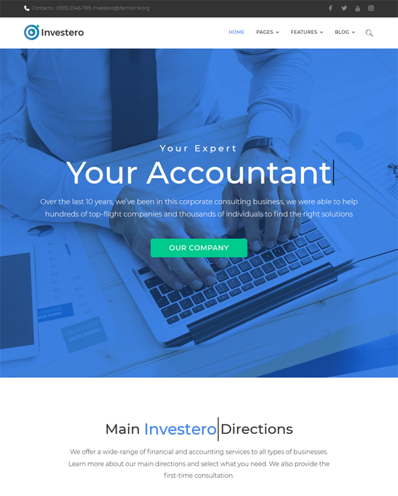 investero accounting wordpress themes