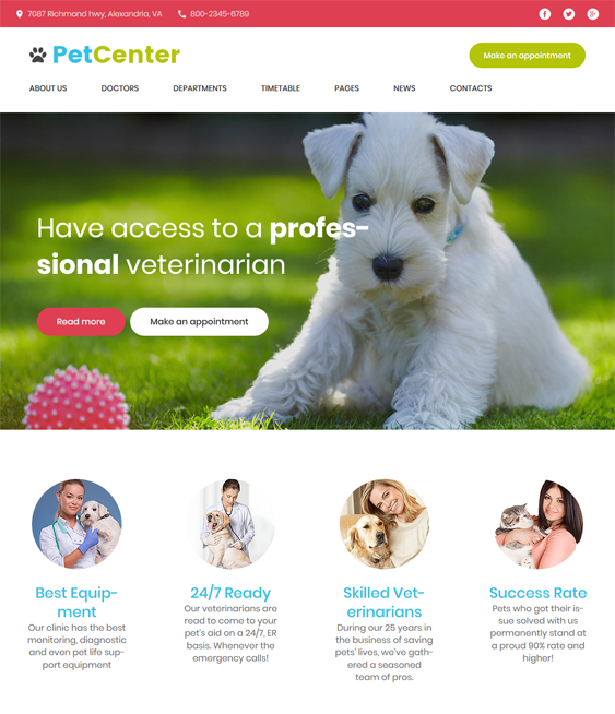 petcenter pets vets wordpress theme