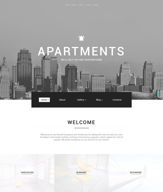Apartments real estate bootstrap website templates