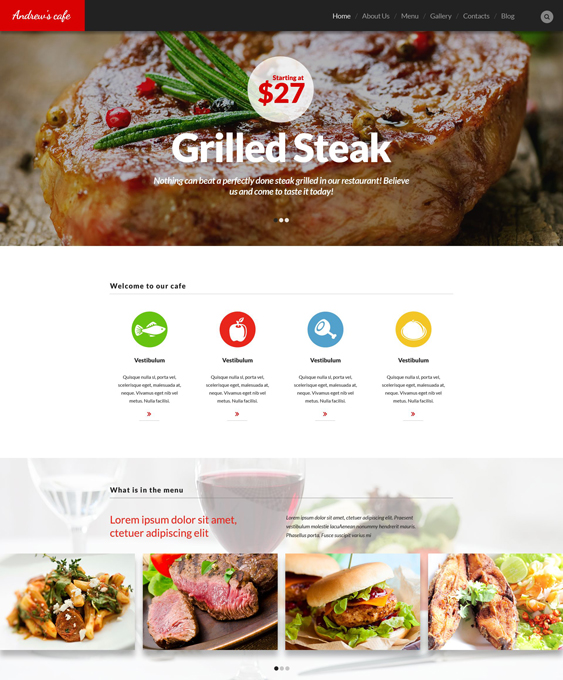 Cafe and Restaurant steakhouse WordPress Theme