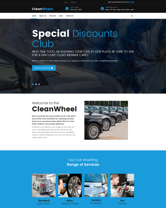 CleanWheel Car Wash WordPress Theme