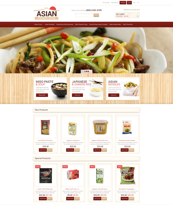 Eastern food store magento themes