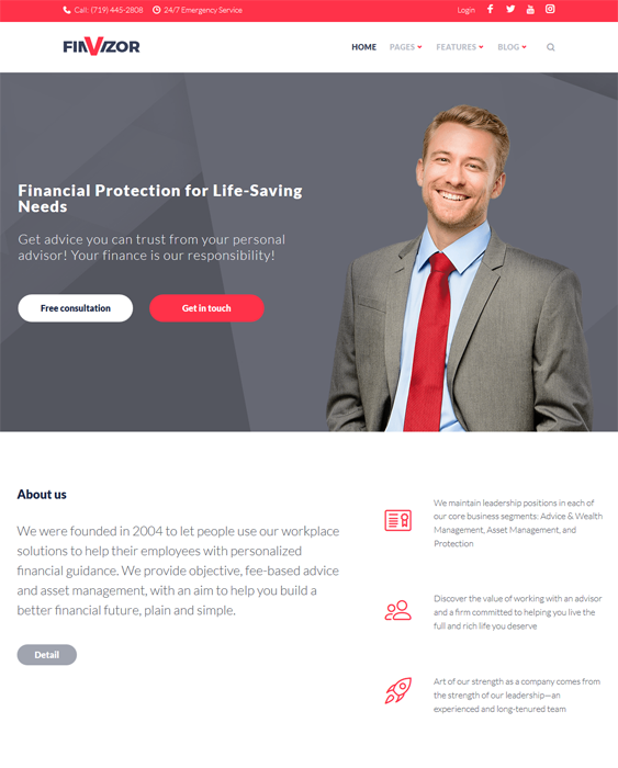 finvisor finance financial wordpress themes