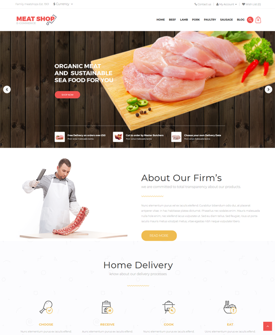 meat food drink restaurant opencart themes