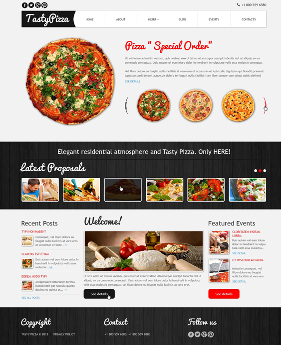 Pizza to Kill Hunger italian restaurant joomla templates