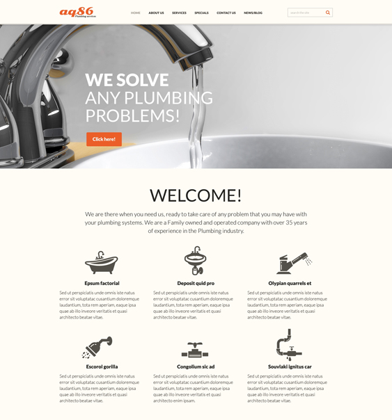 joomla template plumbing companies plumbers Responsive