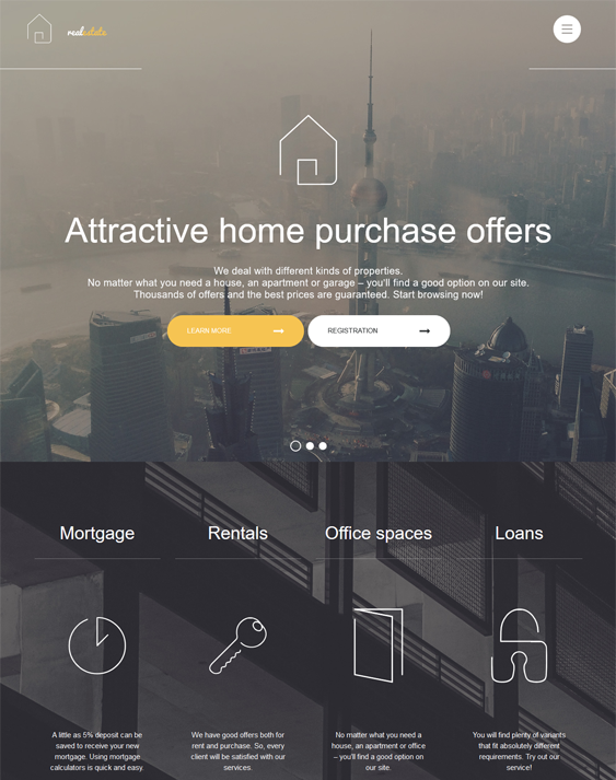 real estate bootstrap website templates