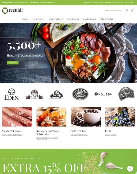 magento themes for online grocery stores