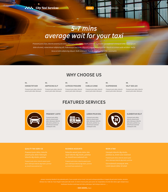Taxi cab Services WordPress Theme