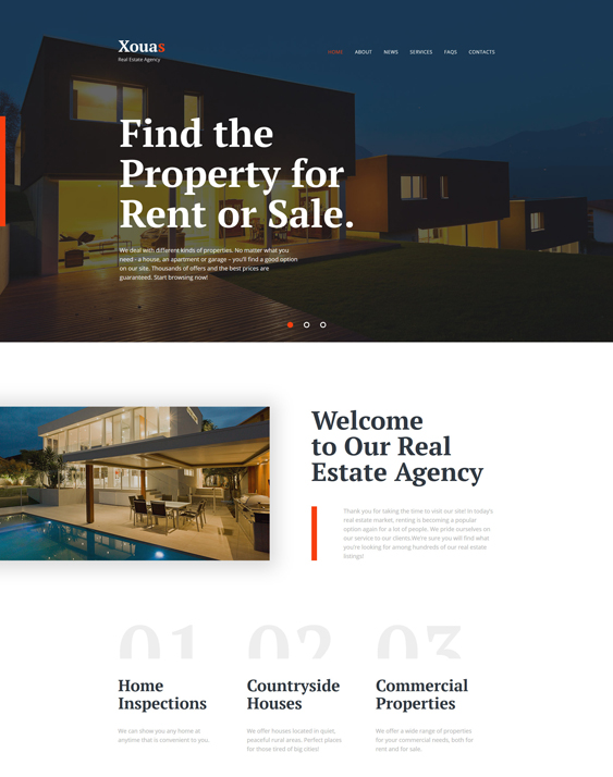 Xouas - real estate bootstrap website templates Agency Responsive