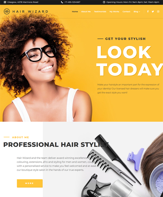 hair salon beauty spa wordpress themes stylist