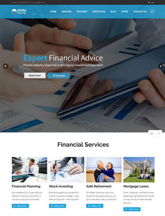 financial wordpress themes for finance websites