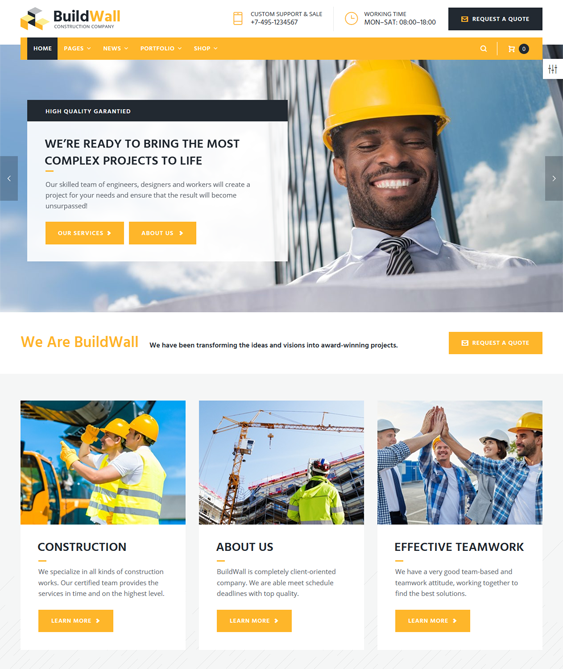 wordpress themes construction companies