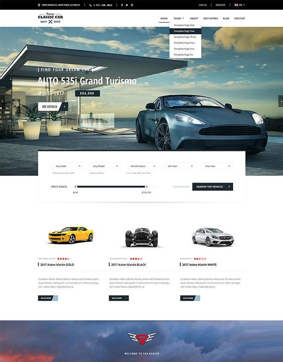 bootstrap website templates car dealerships