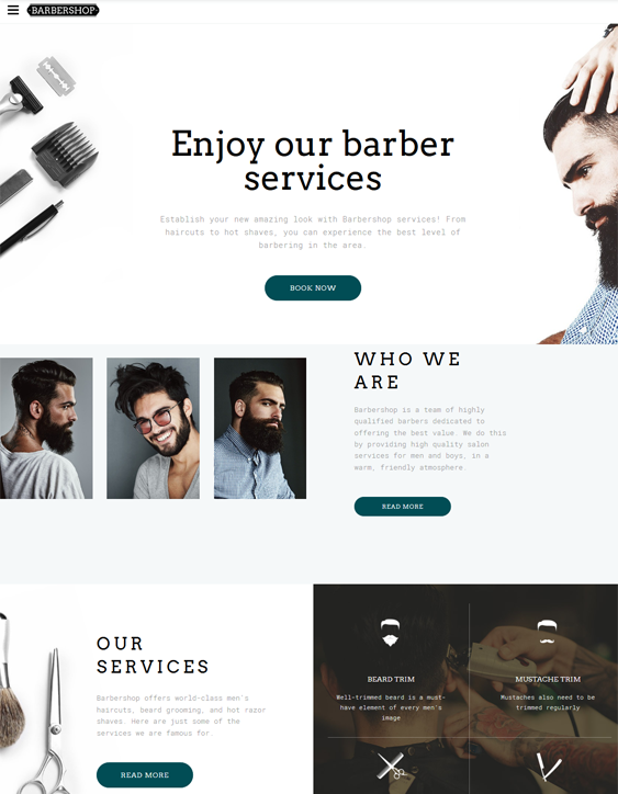 bootstrap website templates hair salons barbershops