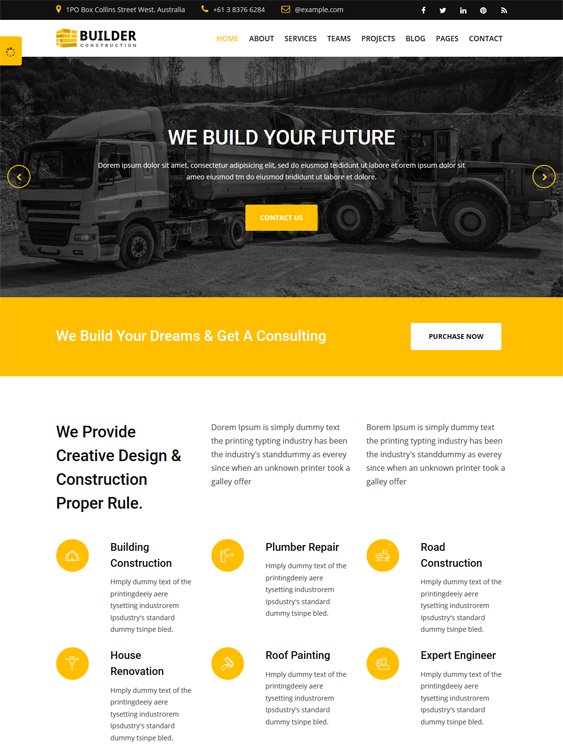 bootstrap website templates construction companies building contractors