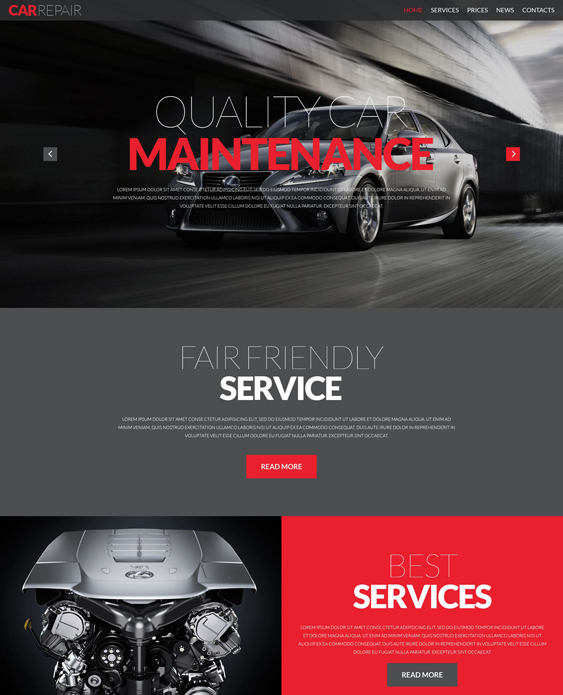 bootstrap website templates auto mechanics car repair centers