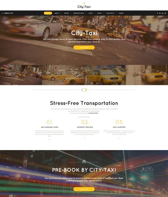 bootstrap website templates taxi cab companies