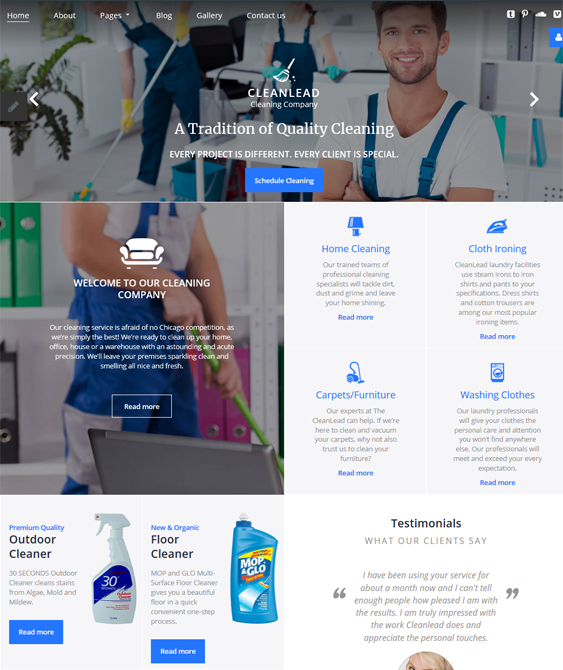 joomla templates maids cleaners cleaning companies