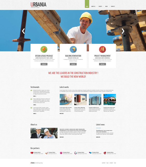 drupal theme construction companies building contractors