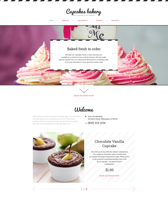 bootstrap bakery website templates