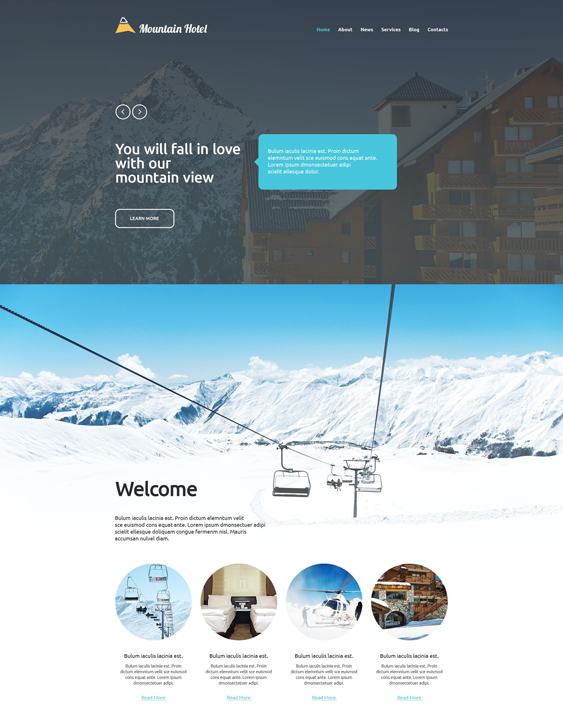 bootstrap hotel website templates