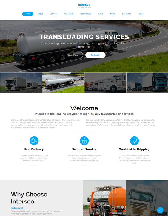 transportation shipping logistics bootstrap website templates