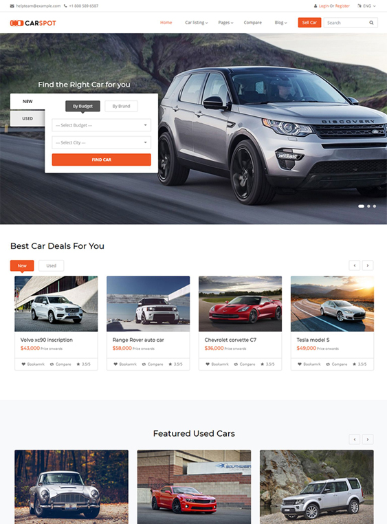 bootstrap website templates car dealerships