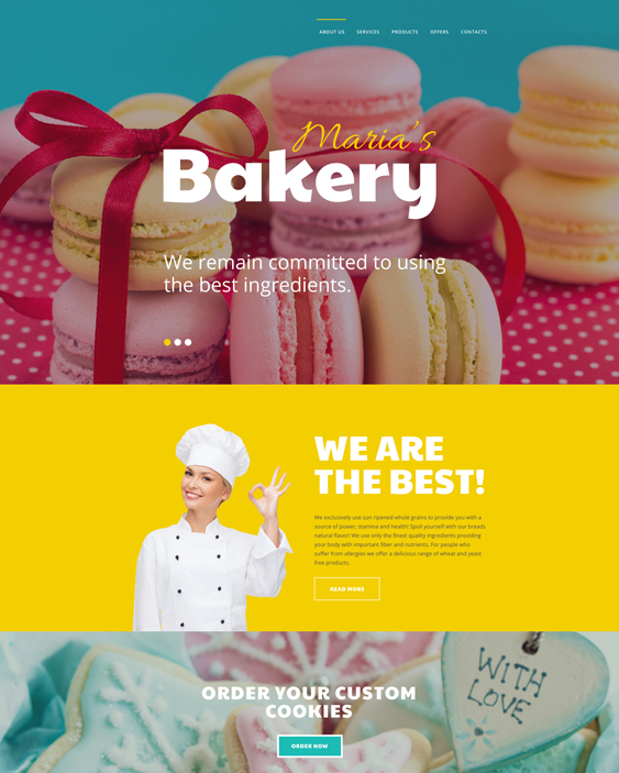 bootstrap bakery website templates