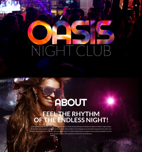 bootstrap website templates night clubs