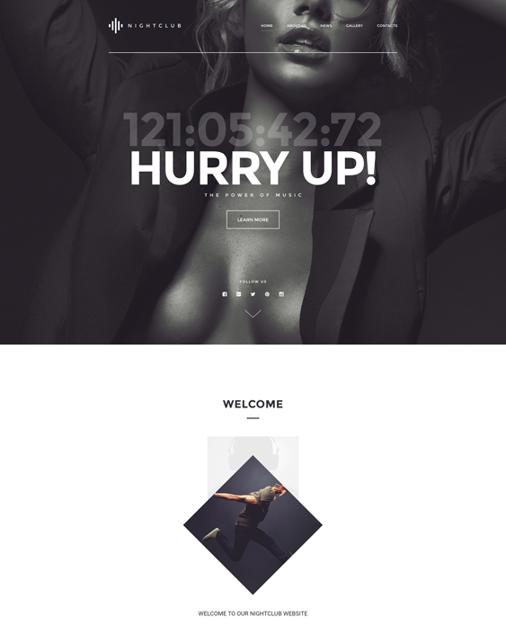 bootstrap website templates night clubs