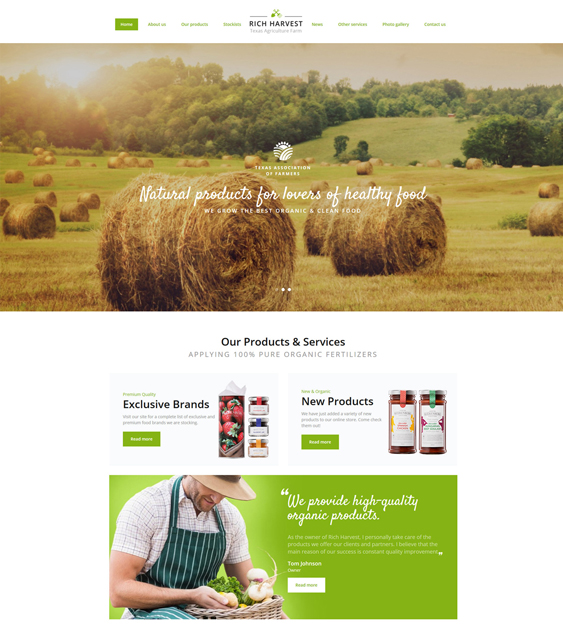 farm agriculture bootstrap website templates