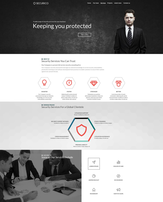bootstrap website templates security firms consultants