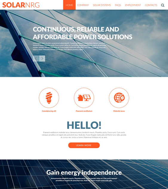 bootstrap website templates solar wind alternative energy companies