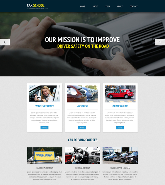 bootstrap website templates driving instructors traffic schools