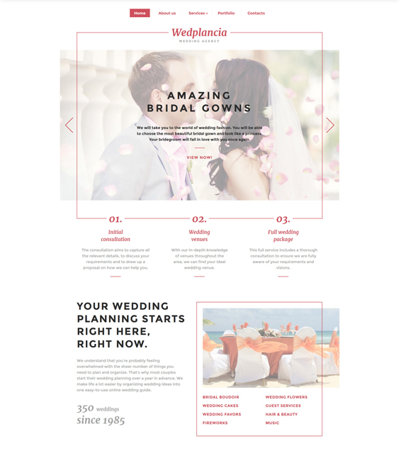 bootstrap wedding website templates