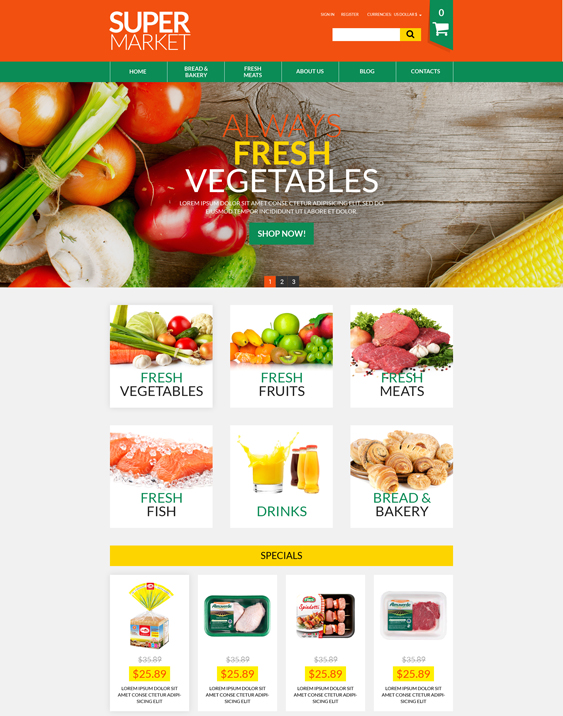 virtuemart templates online food drink stores
