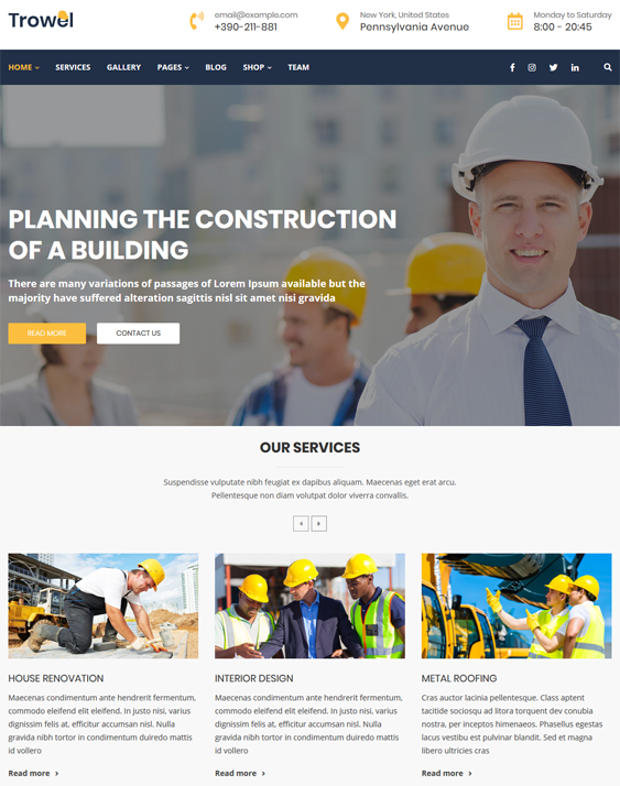 wordpress themes building contractors construction companies
