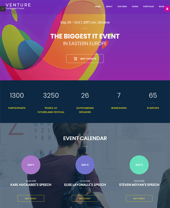 joomla templates for events