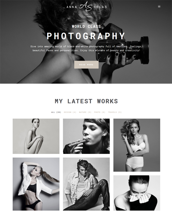 minimal portfolio wordpress themes photographers photography studios