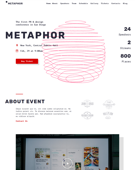 wordpress themes for events