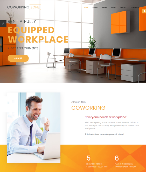 coworking joomla templates for shared office spaces