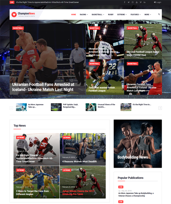 sports wordpress themes