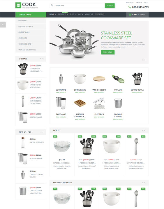 shopify themes kitchenware