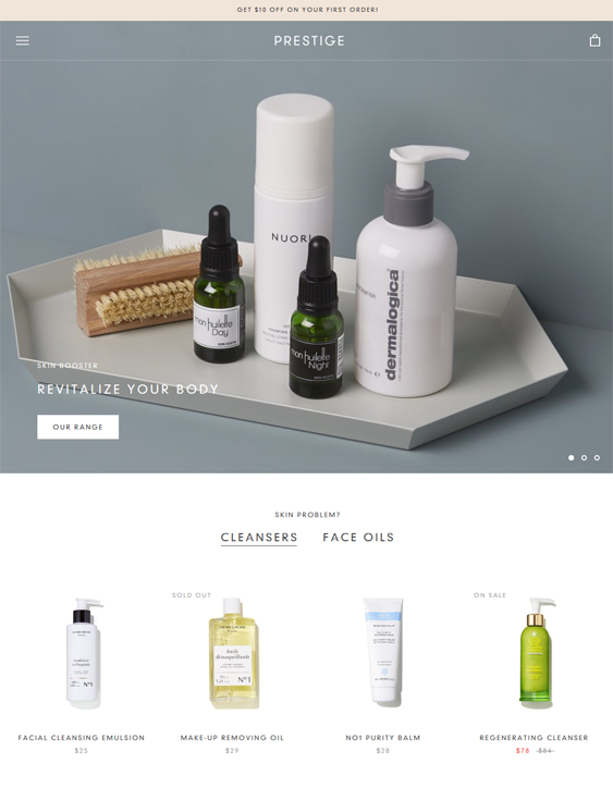 shopify themes cosmetics beauty products