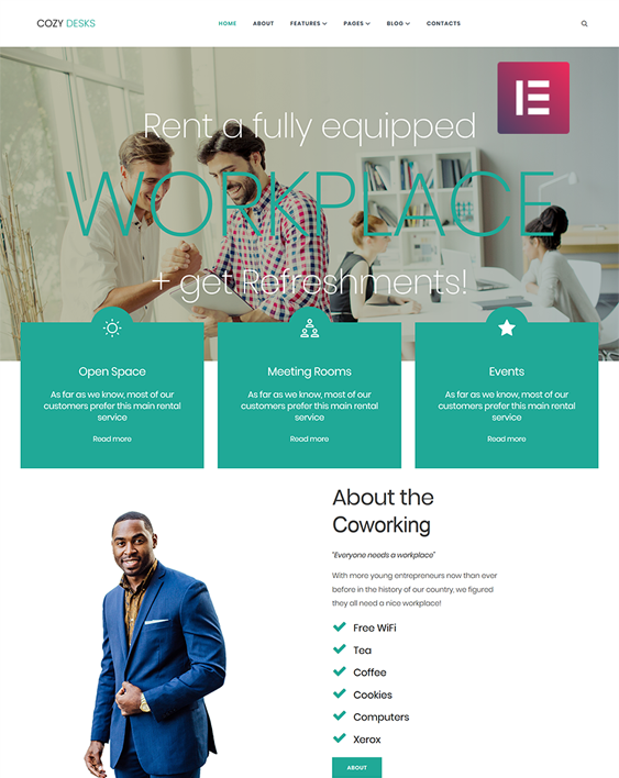coworking wordpress themes for shared office spaces