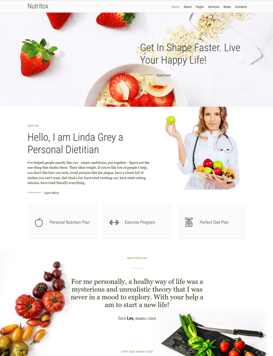 joomla templates health nutrition websites